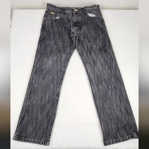Vintage Y2K South Pole Relaxed Fit Jeans. Grey and Black mix. 38×34. Black Tab